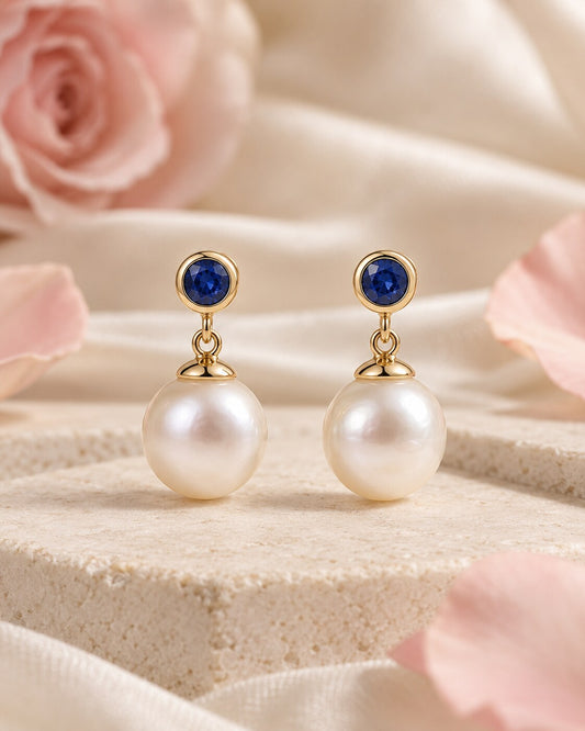 Always Pearl & Sapphire Earrings